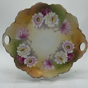 Floral Scalloped Edge Decorative Numbered Bavarian Plate